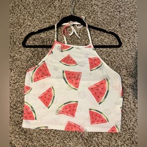 Watermelon halter crop top